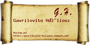 Gavrilovits Héliosz névjegykártya